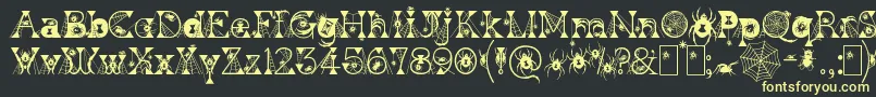 KingthingsWidow Font – Yellow Fonts on Black Background