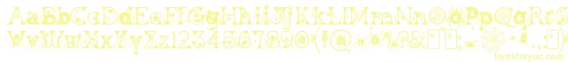 KingthingsWidow Font – Yellow Fonts on White Background