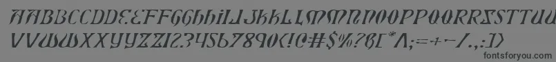 Шрифт XiphosExpandedLightItalic – чёрные шрифты на сером фоне