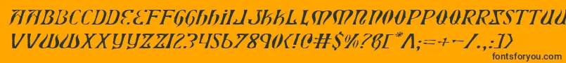 XiphosExpandedLightItalic Font – Black Fonts on Orange Background