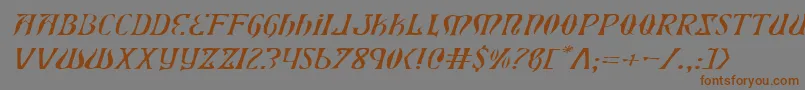 XiphosExpandedLightItalic Font – Brown Fonts on Gray Background