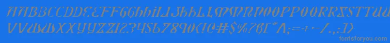 Шрифт XiphosExpandedLightItalic – серые шрифты на синем фоне