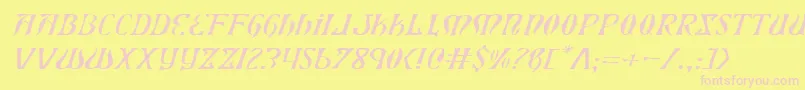 XiphosExpandedLightItalic Font – Pink Fonts on Yellow Background