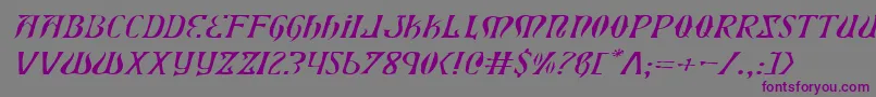 Шрифт XiphosExpandedLightItalic – фиолетовые шрифты на сером фоне