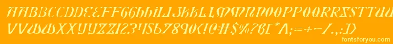 fuente XiphosExpandedLightItalic – Fuentes Amarillas Sobre Fondo Naranja