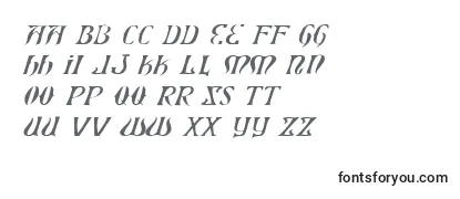 Überblick über die Schriftart XiphosExpandedLightItalic
