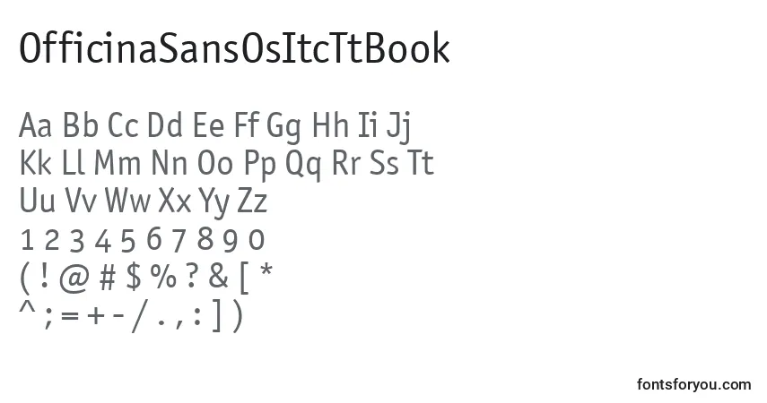 A fonte OfficinaSansOsItcTtBook – alfabeto, números, caracteres especiais