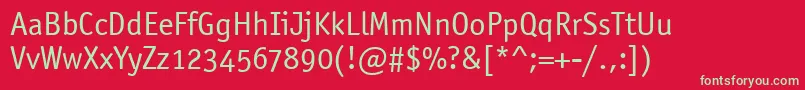 OfficinaSansOsItcTtBook Font – Green Fonts on Red Background
