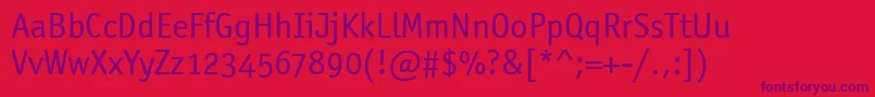 OfficinaSansOsItcTtBook Font – Purple Fonts on Red Background