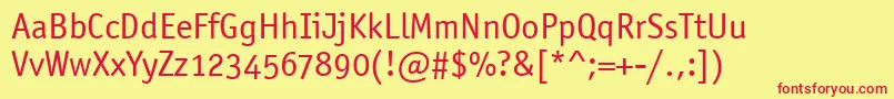 OfficinaSansOsItcTtBook Font – Red Fonts on Yellow Background