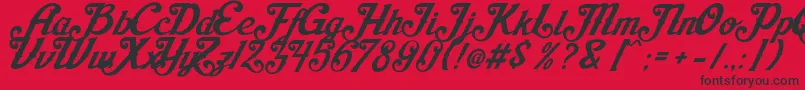 AishaScript Font – Black Fonts on Red Background