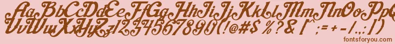 AishaScript Font – Brown Fonts on Pink Background