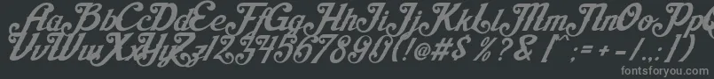 AishaScript-fontti – harmaat kirjasimet mustalla taustalla