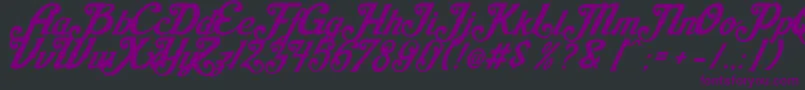 AishaScript Font – Purple Fonts on Black Background