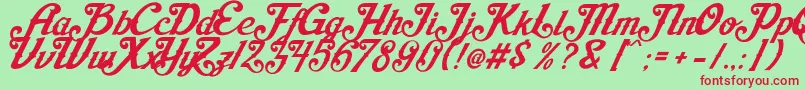 AishaScript Font – Red Fonts on Green Background