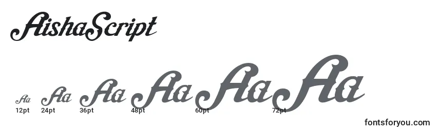 AishaScript Font Sizes