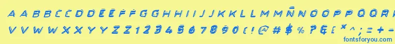 SecretFilesIiItalic Font – Blue Fonts on Yellow Background