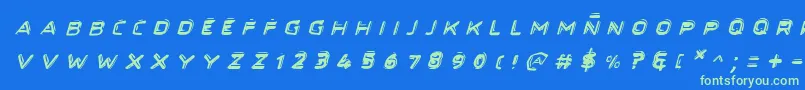 SecretFilesIiItalic Font – Green Fonts on Blue Background