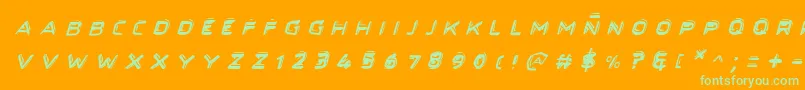 SecretFilesIiItalic Font – Green Fonts on Orange Background