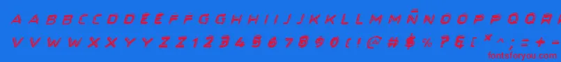 フォントSecretFilesIiItalic – 赤い文字の青い背景