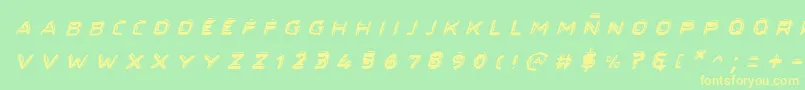 SecretFilesIiItalic Font – Yellow Fonts on Green Background