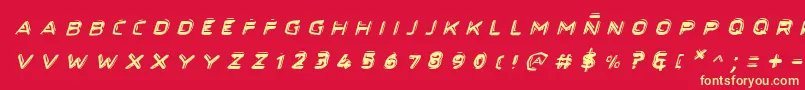 SecretFilesIiItalic Font – Yellow Fonts on Red Background