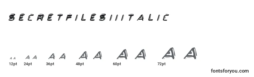 Размеры шрифта SecretFilesIiItalic