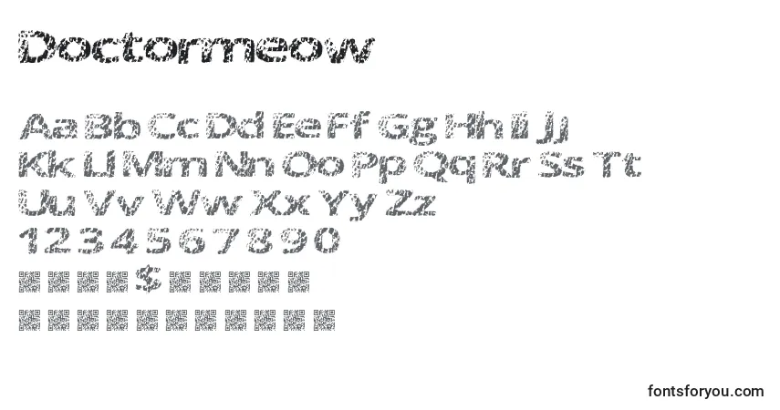 A fonte Doctormeow – alfabeto, números, caracteres especiais