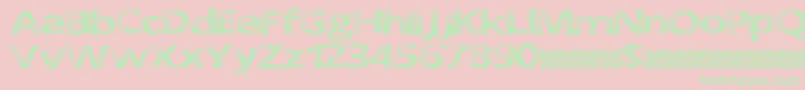 Doctormeow-Schriftart – Grüne Schriften auf rosa Hintergrund