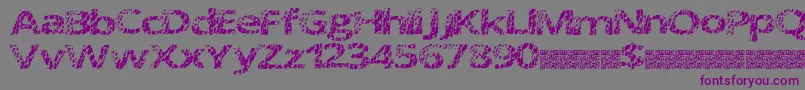Doctormeow-fontti – violetit fontit harmaalla taustalla
