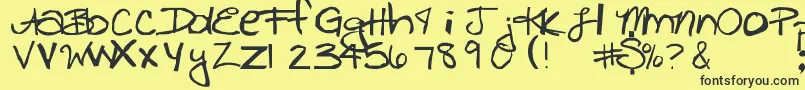 Freckles-fontti – mustat fontit keltaisella taustalla