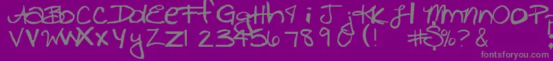 フォントFreckles – 紫の背景に灰色の文字