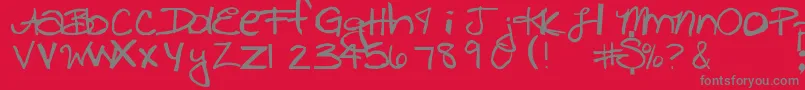 Freckles Font – Gray Fonts on Red Background