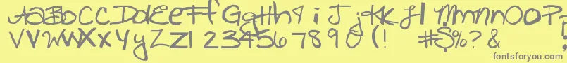 Więcej informacji o czcionce Freckles Czcionka Freckles – szare czcionki na żółtym tle