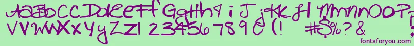 Freckles Font – Purple Fonts on Green Background