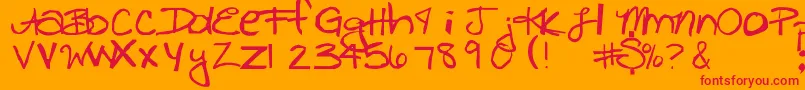 Freckles Font – Red Fonts on Orange Background
