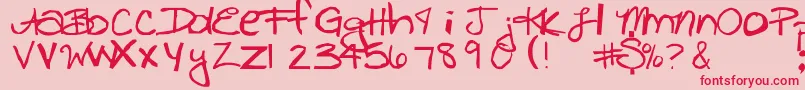 Freckles Font – Red Fonts on Pink Background