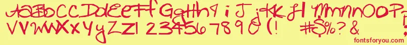 Freckles Font – Red Fonts on Yellow Background
