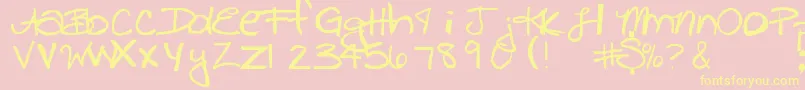 Freckles Font – Yellow Fonts on Pink Background