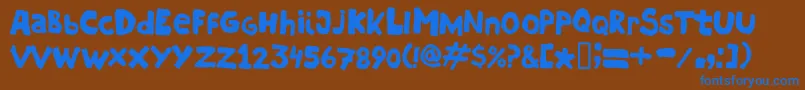 Hostias Font – Blue Fonts on Brown Background