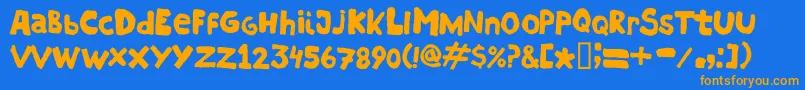 More about Hostias Font Hostias Font – Orange Fonts on Blue Background