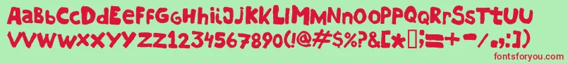 Hostias Font – Red Fonts on Green Background