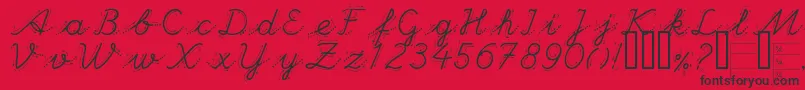 HandGarden Font – Black Fonts on Red Background