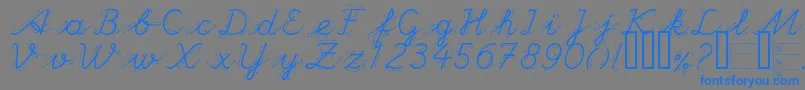 HandGarden-Schriftart – Blaue Schriften auf grauem Hintergrund