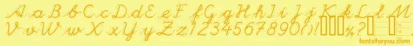 HandGarden Font – Orange Fonts on Yellow Background