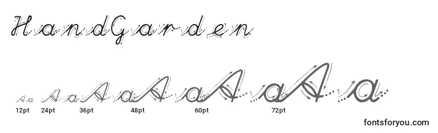 HandGarden Font Sizes