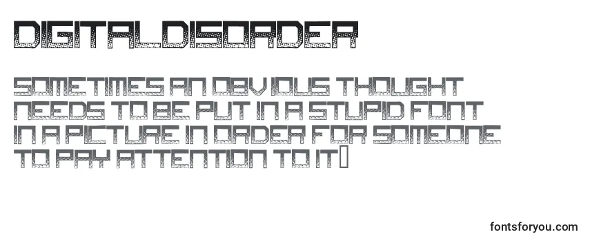 Überblick über die Schriftart Digitaldisorder