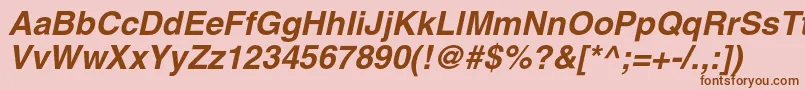 HelgacBolditalic Font – Brown Fonts on Pink Background