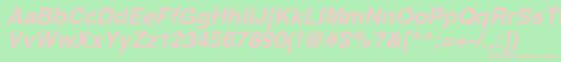HelgacBolditalic Font – Pink Fonts on Green Background