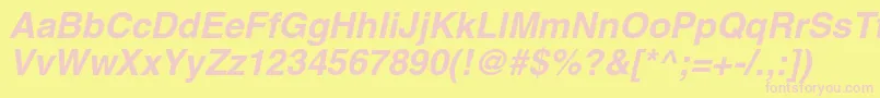 HelgacBolditalic Font – Pink Fonts on Yellow Background